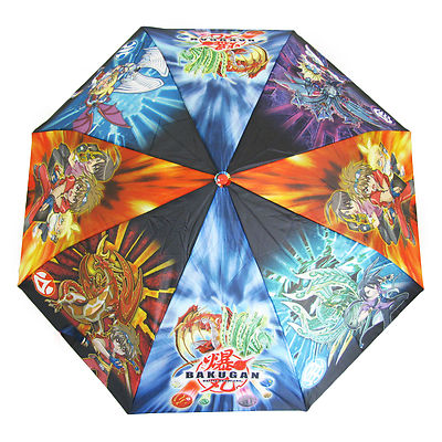 Bakugan Kinder Regenschirm Perletti Jungen brolly regen Kinder winddicht blau