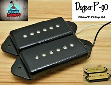 G.M. Dogear  P-90  Pickup Set Black Alnico 5