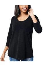 Susan Graver Weekend Essentials Pet Comfy Cotton Tunic Black