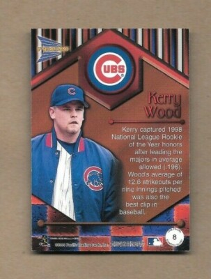 1999 Prism Kerry Wood Diamond Glory Insert Card #8 Chicago Cubs NM