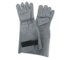 Condor 4TJT9 Shoulder Split Leather Gloves, 8" Ext. Gauntlet Cuff, Gray, S