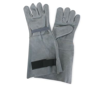 Condor 4TJT9 Shoulder Split Leather Gloves, 8'' Ext. Gauntlet Cuff, Gray, S