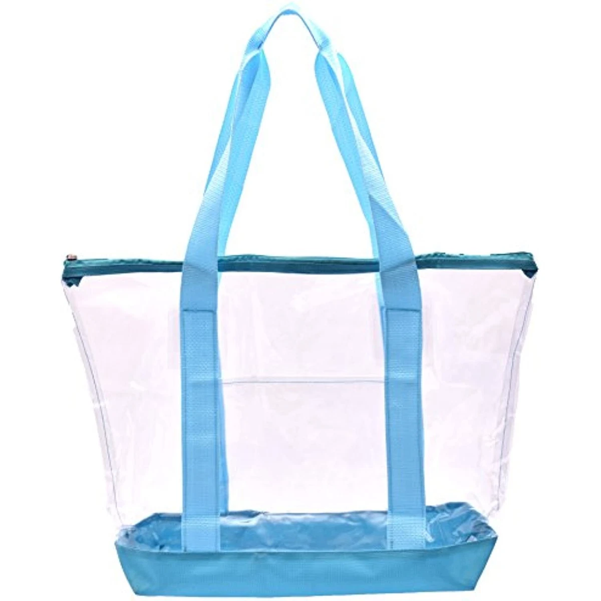 Large Clear Tote Bag with Zipper Closure