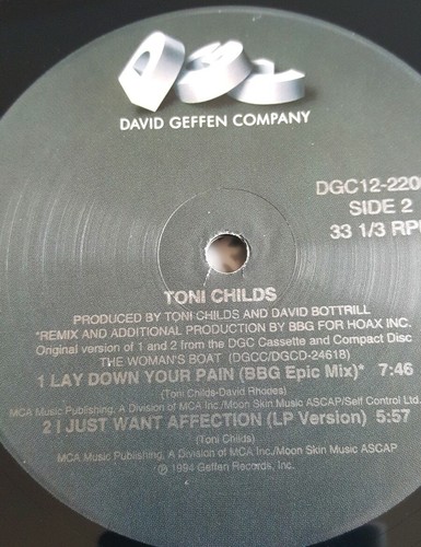 Toni Childs Lay Down Your Pain Electronic '94 2 Songs 4trk 12" LP DCG12 22003 - Picture 6 of 6