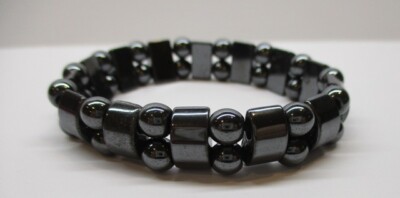 Weight Loss Round Black Geometric Stone Magnetic Therapy Bracelet Unisex