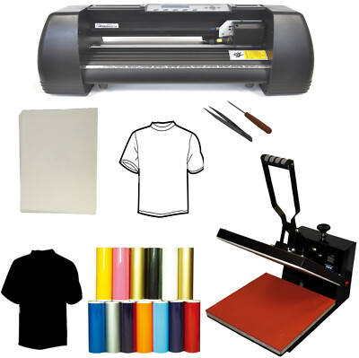New 14'' Laser Dot 500g Vinyl Cutter Plotter 15''x15'' Heat Transfer Press PU Vinyl