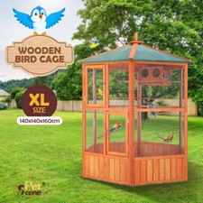 Petscene Bird Cage Aviary Wooden Coop Animal Enclosure Parrot Budgie House XL