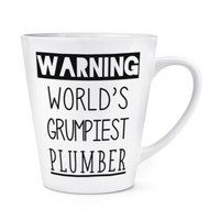 Warnung World's Grumpiest Klempner 341Ml Latte Becher Tasse Toll Best Lustig