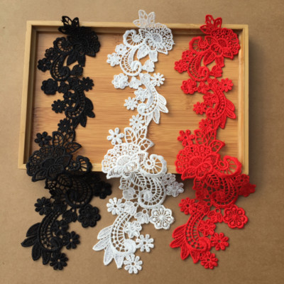 Guipure Spitzenborte Kostüm Handwerk Applikation Stickerei Blumenmuster Hochzeit Motiv 1 Paar