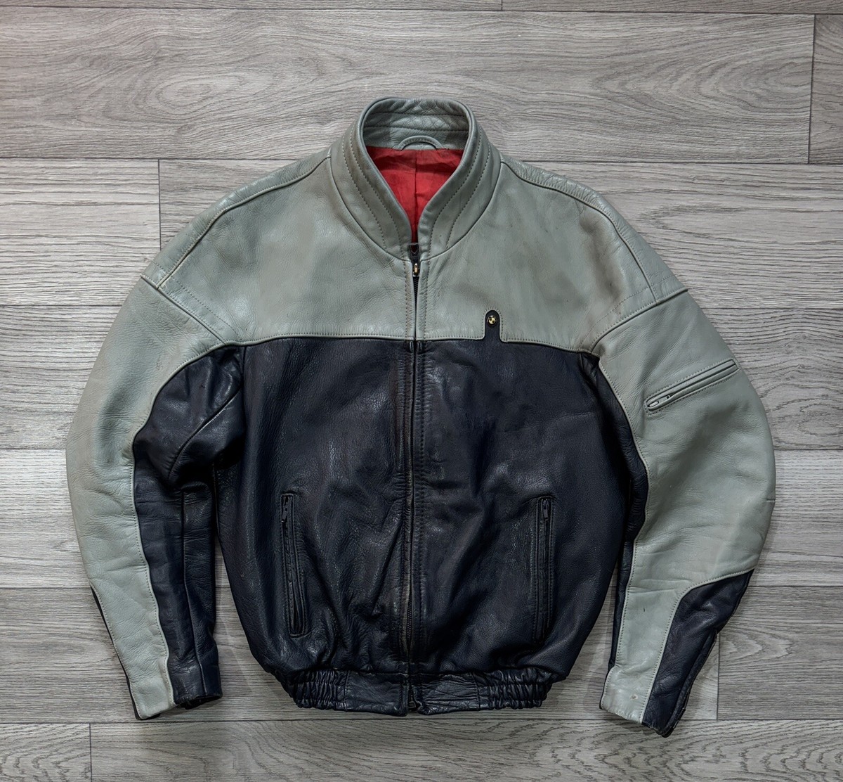 Vintage BMW Motorrad Leather Jacket Motorcycle Biker 1980