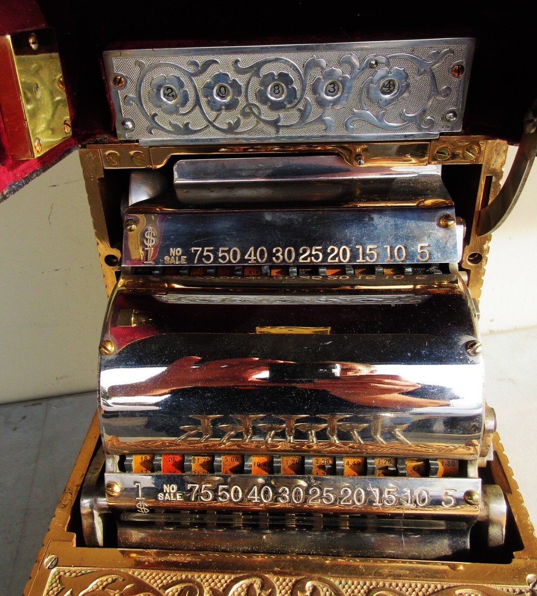 National Cash Register Model #12 Cash Register Brass Finish