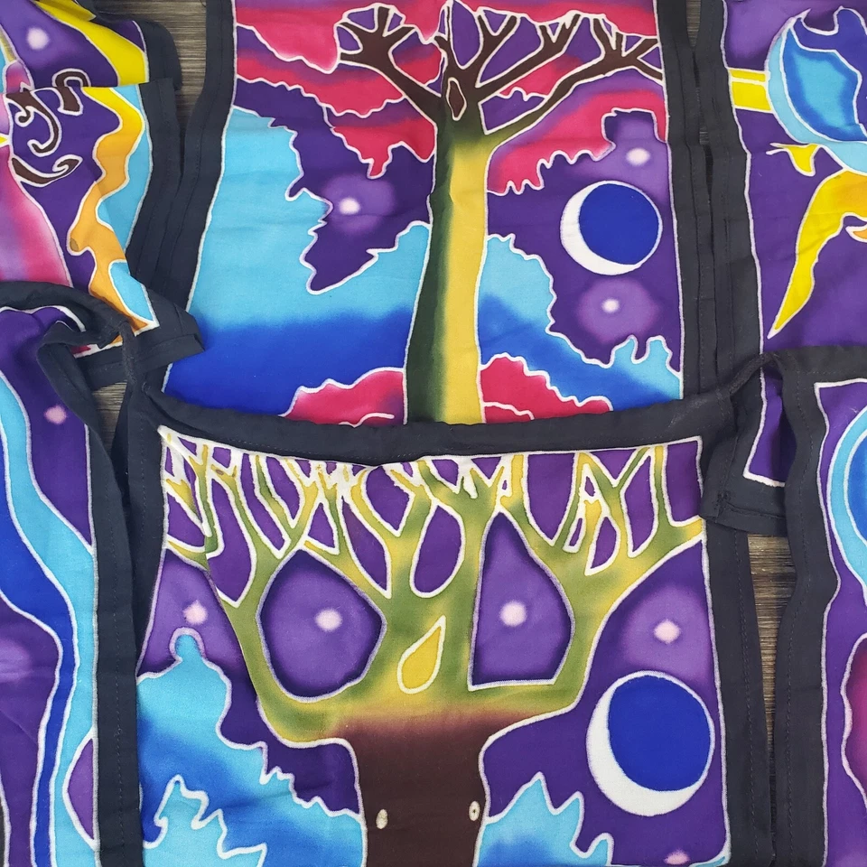 Colgante Niña Selva Rayón Banner Fases Lunares Caprichoso Terroso Colorido 58" Largo Foto 3 de 4