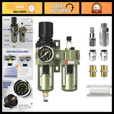 1/2" Air Compressor Water Separator Filter & Pressure Regulator - High Efficienc
