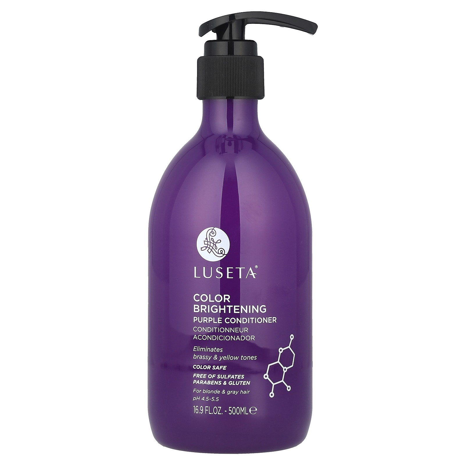 Color Brightening, Purple Conditioner, For Blonde - Gray Hair, 16.9 fl oz (500