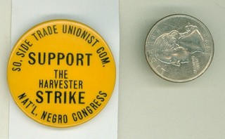 1941 Black Social History Trade Union Political Pinback Button Harvester Strike