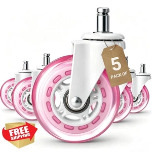 ENYKE chaise de bureau blanc rose Casters 5pk