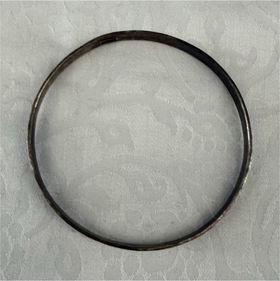 Gurhan Hand-Hammered Oxidized Silver Bangle Bracelet 1/4  Wide, 8  Circumference