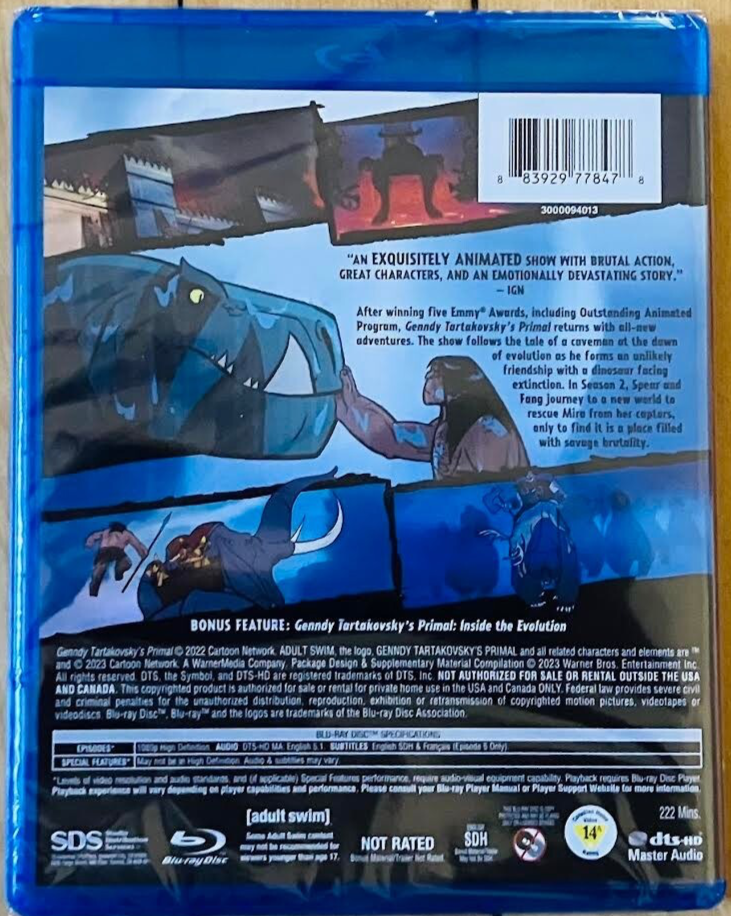 Genndy Tartakovsky's Primal: The Complete Second Season Blu-ray