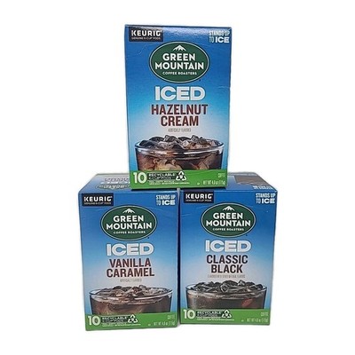 Green Mountain Brew Over Ice Iced Coffee KCup Black Hazelnut Vanilla Caramel 3pk