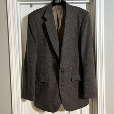 Circle S Western Gray/Brown Plaid Sports Blazer Men 40L Rancher Rodeo Cowboy