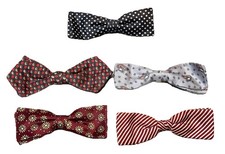 Lot of 5 Vintage 1950's Narrow Bow Ties Clip On Ormond New York MCM USA 60s