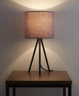 Tripod Floor lamp and Tripod Table lamp in Grey, Black or Cream with Drum Shade