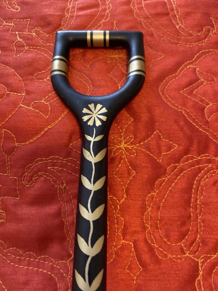 Pala Miniatura Lata Prensada Arte Popular Toleware Chimenea Decoración Foto 4 de 4