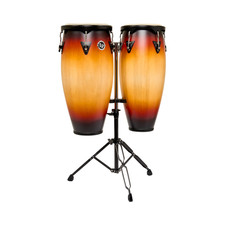 Latin Percussion 10/11" City II Conga Set w/Stand - Mango Vintage Sunburst Black