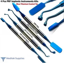 Dental PRF Instruments Kit Implant Surgery Blue Titanium Bone Spoon Graft Packer