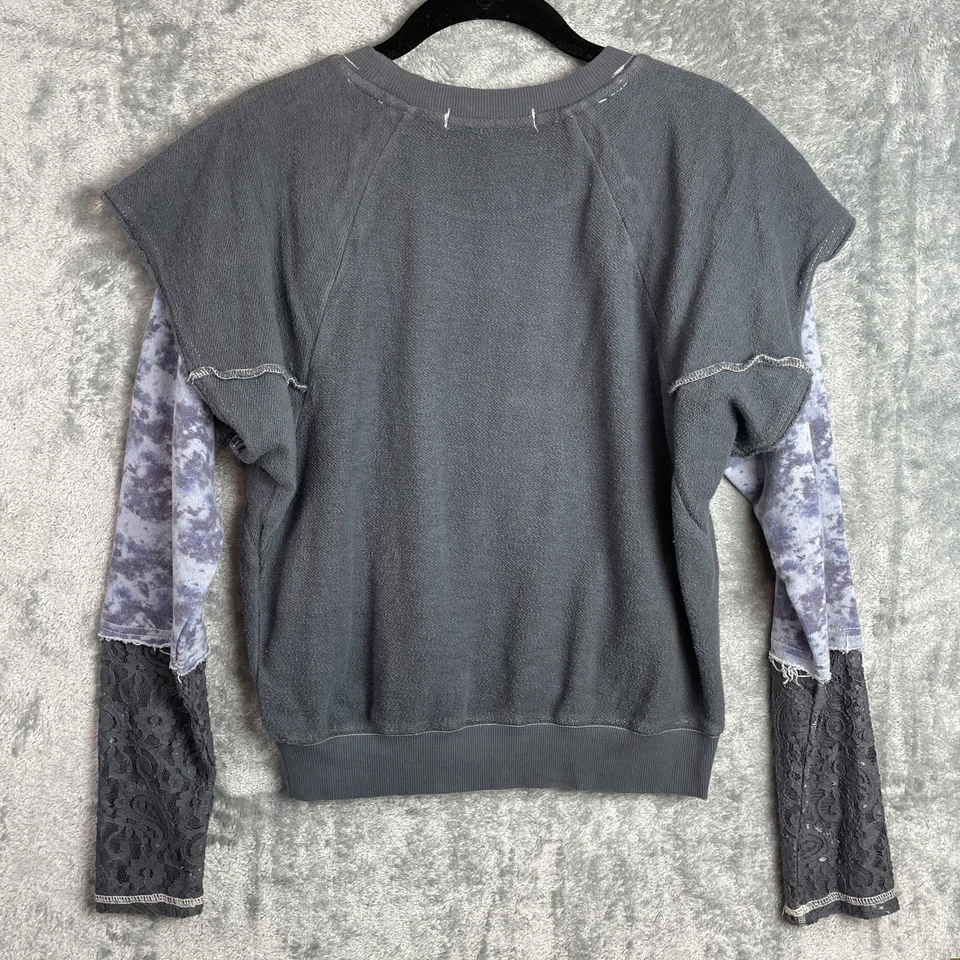 Sudadera Pullover We The Free People Luther Mujer Pequeña Polar Manga Encaje LBC Foto 4 de 4