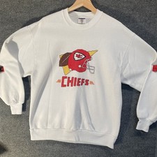 Vintage 90s Kansas City Chiefs Logo Athletic Crewneck Size Large CROSS-STITCH