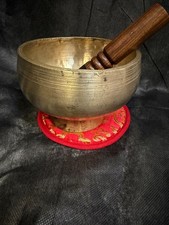 Rare Antique Deep sound Healing Yoga handmade Singing Bowl 6" ID E14