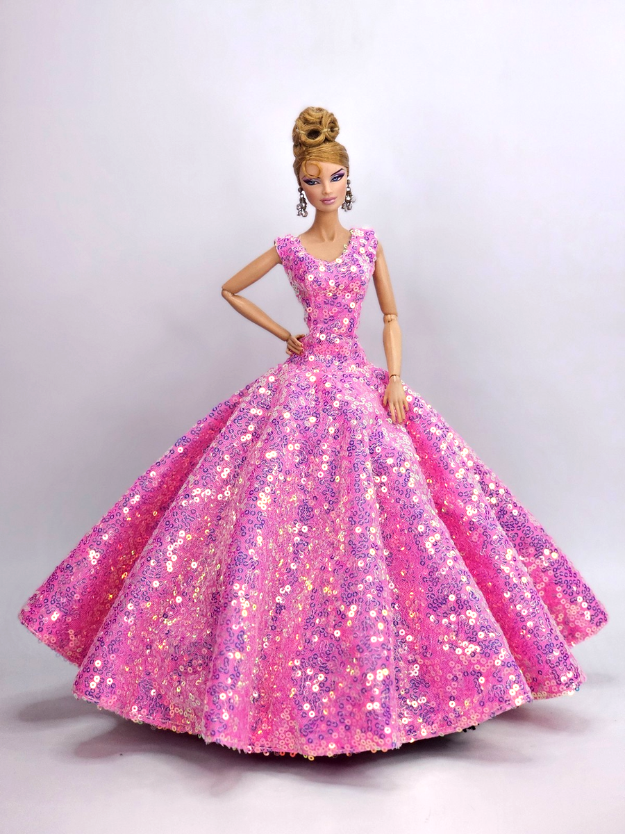 pink barbie sequin dress Sparkle Barbie Sequin Midi Dress Pink