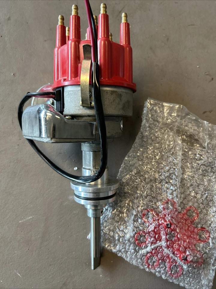Chrysler 318 340 360 bloque pequeño listo para funcionar distribuidor tapa roja Foto 3 de 4
