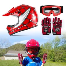 TCMT DOT Youth Helmet Child Kid Spider Motocross Full Face Offroad Dirt Bike ATV