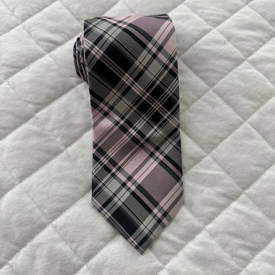 CHAPS мужской галстук синий розовый клетку 100% шелк ручной работы опрятный карьера свадьбы - Изображение 2 из 4