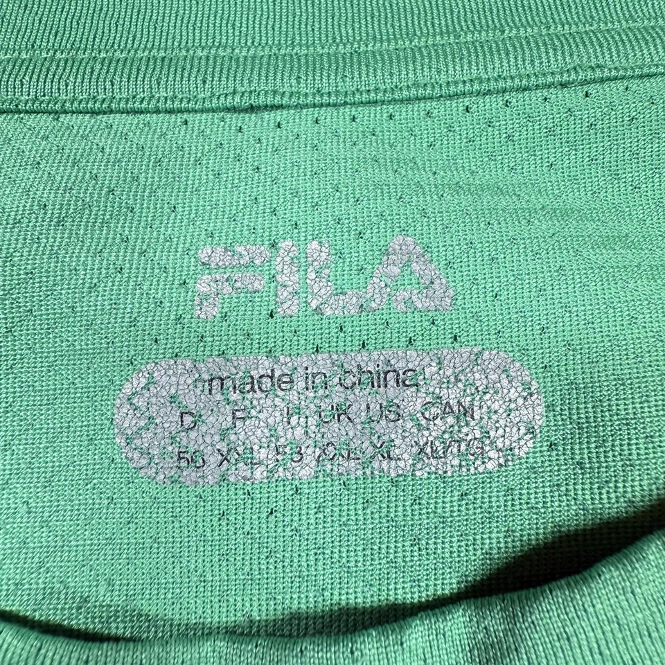 FILA Shirt Mens XL Green Athletic Performance Running Street Retro Dadcore Y2K - Image 3 of 4