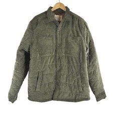 Weatherproof Vintage Mens Olive Green Corduroy Quilted Button Front Jacket L NEW