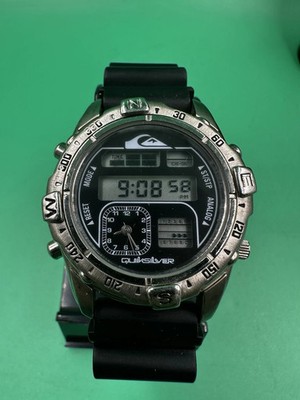 Quiksilver QS2703 Black Dial Analog/Digital Surfer Style Watch 165f/New Battery