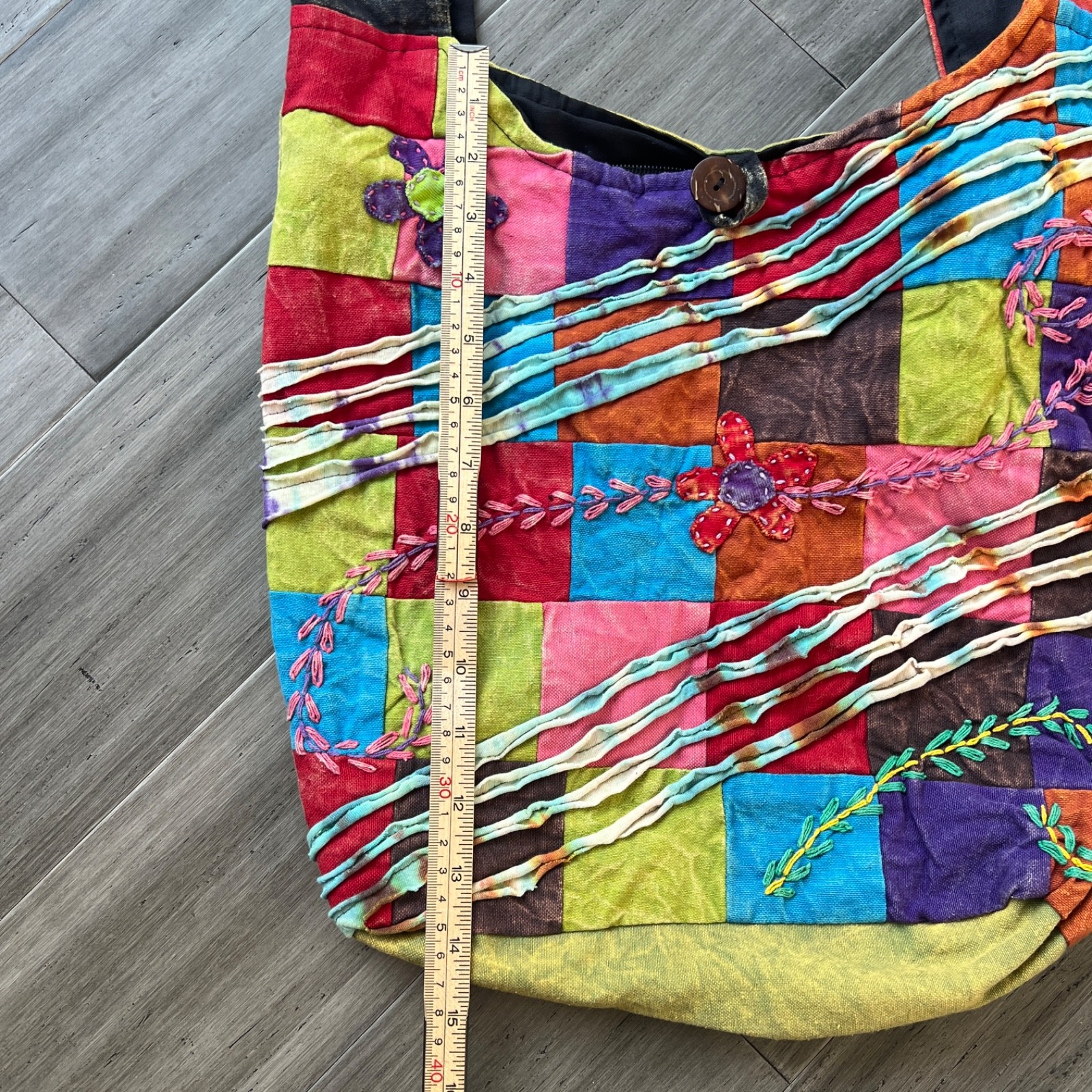 Colorful Embroidered Patchwork Zip Top Hippie Boh… - image 7