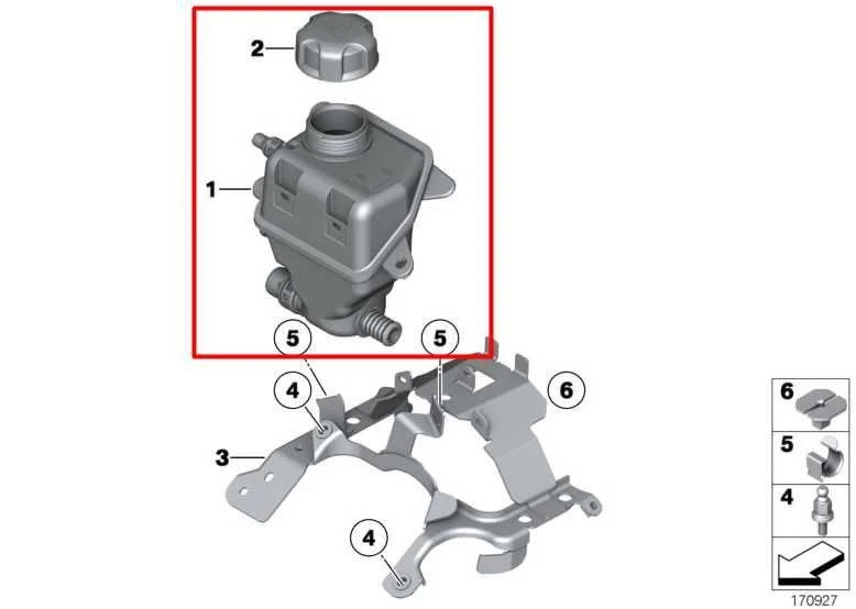 10-15 BMW 750Li xDrive 4.4L Intercooler Coolant Expansion Tank Reservoir Bottle - Image 2 of 4