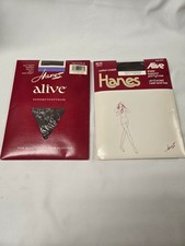 2 Pair NEW Hanes Alive Support Pantyhose Size C Town Taupe Gentlebrown NOS