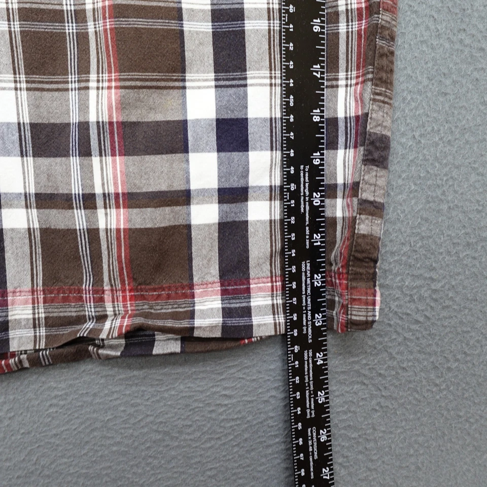 Pantalones Cortos Arizona Jean Co Para Hombre Talla 38x12 Algodón Rojo A Cuadros Bermudas Calce Relajado Foto 3 de 4