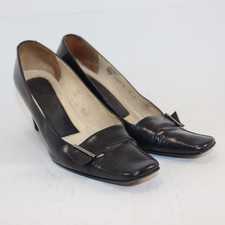 Vintage Gucci Black Leather Heels Size 7 B Made in Italy