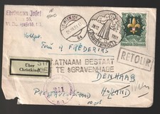 Austria 1951 Christkindl cover to Holland RETOUR.  Heavy defects.
