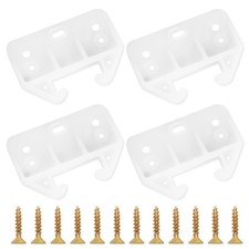 4 Pack White Drawer Rail Brackets Plastic Drawer Slides Guides with 12 Screws Dr