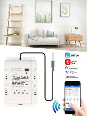 Tuya WIFI Smart Life Kabellos Schalter 16A Temperatur Modul Sensor APP Steuerung