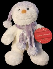 Vintage Commonwealth Snowman Plush 10" Purple Hat Scarf 2001 Target Christmas
