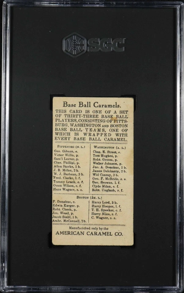 1910 E91C American Caramel Vic Willis - Hall da Fama da MLB-SGC 3–Pittsburg Pirates - Imagem 2 de 2