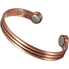 Vintage Pure Copper Magnetic Healing Bracelet, Adjustable Cuff Style